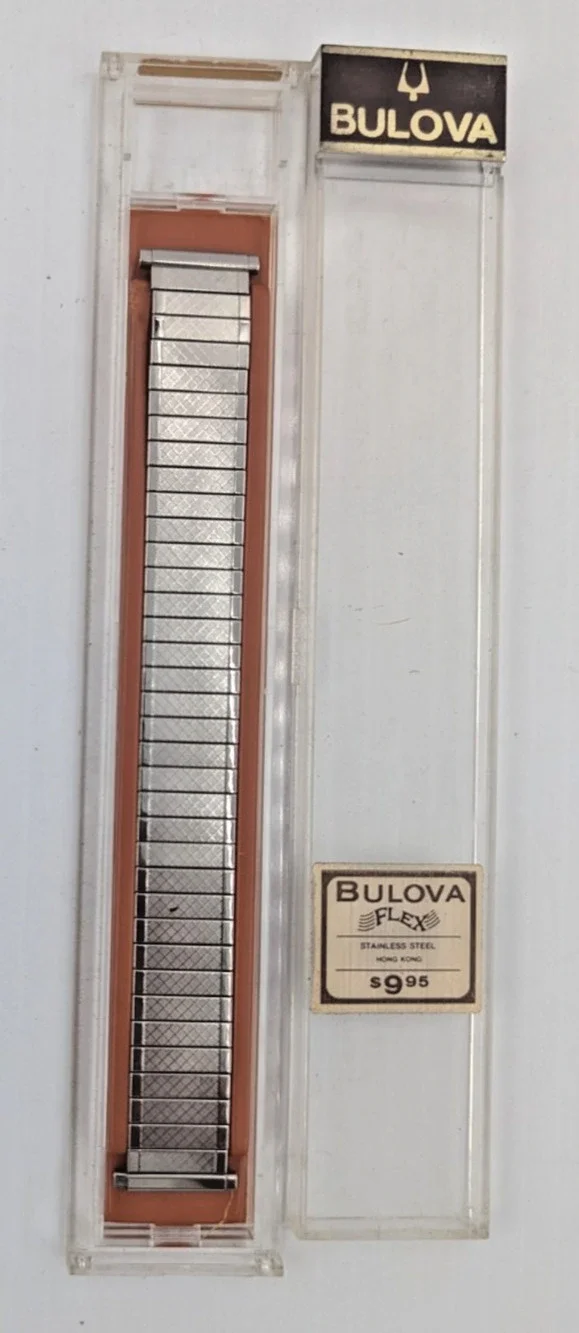 Vintage Bulova Flex Watch Mens Band Stainless Steel